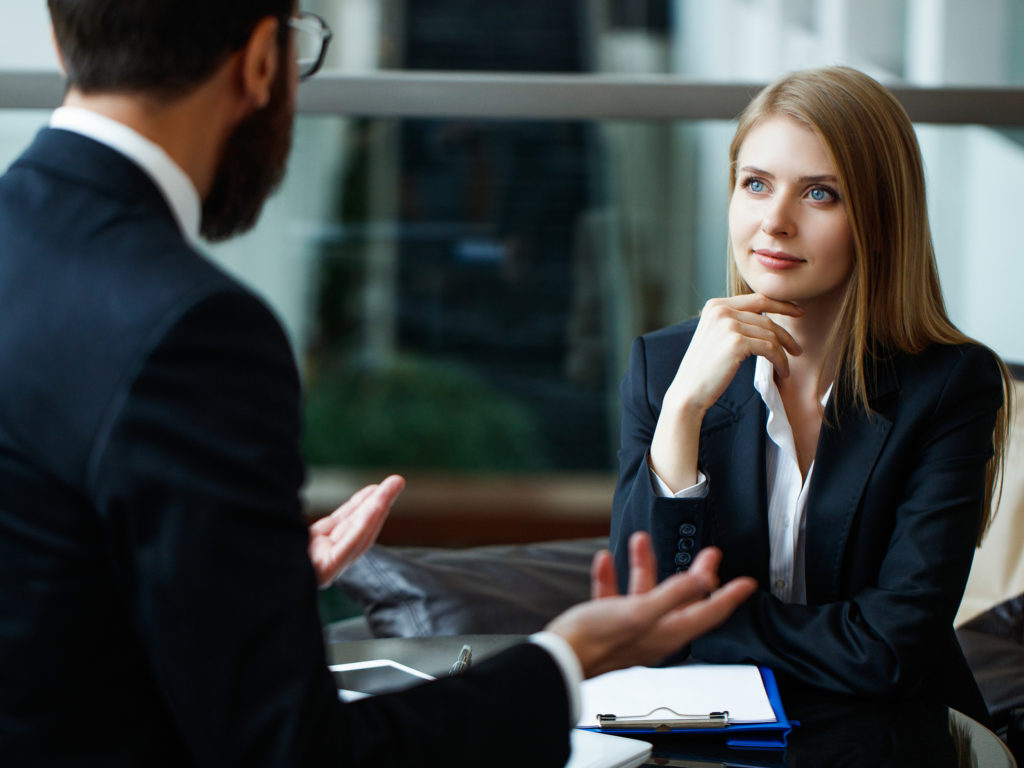 Man and a Woman during a Business Interview