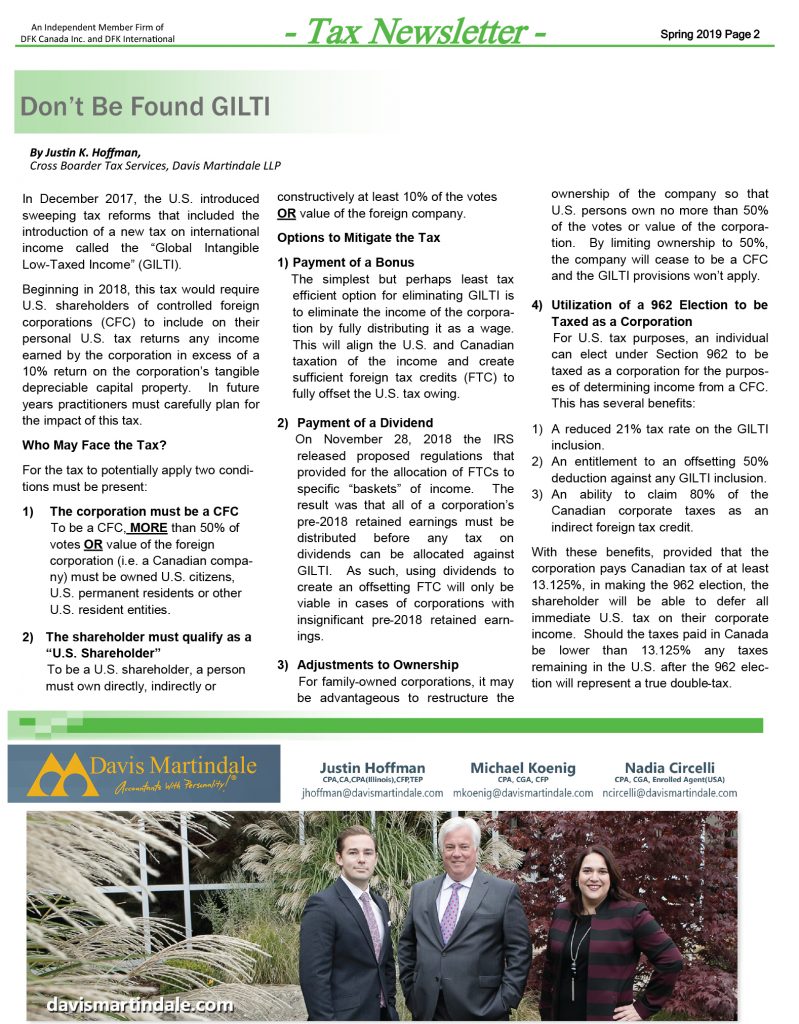 DFK Tax Digest - Spring 2019 Page 2