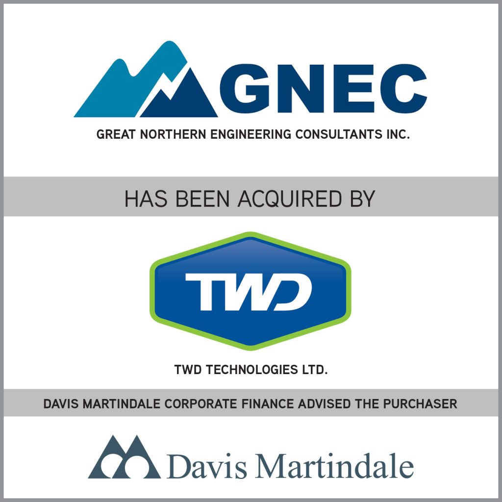 Davis Martindale Transaction Advisory | Transaction Announcement | Great Northern Engineering Consultants Inc