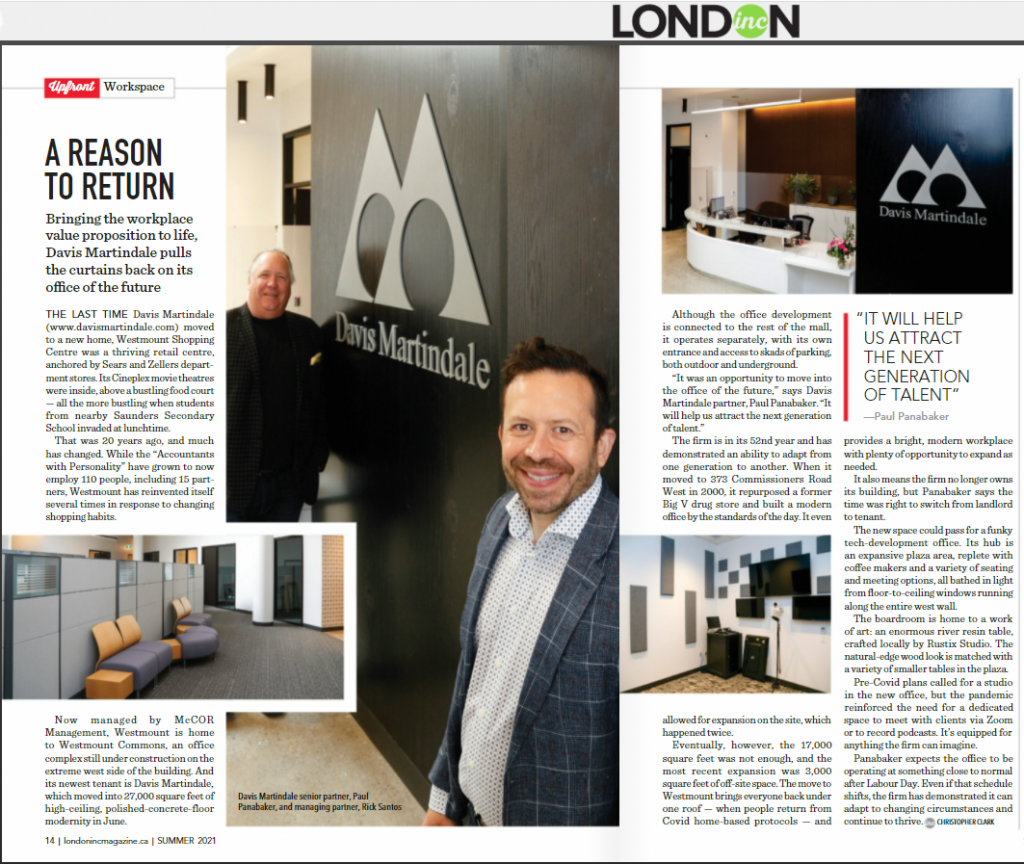 London Inc Summer 2021 Issue Features Davis Martindale's Westmount Move