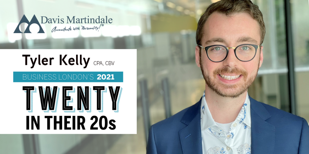 Tyler Kelly, CPA, CBV - Recognized with Twenty in Their Twenties Award