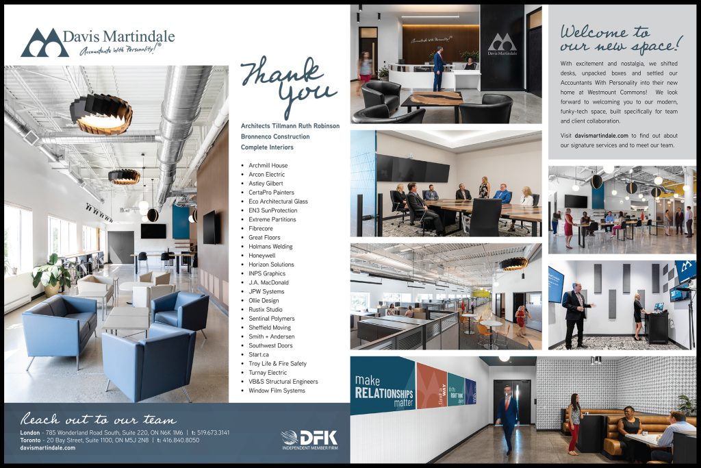 Davis Martindale | London Inc. Magazine Ad | Thank you to Westmount Move Suppliers