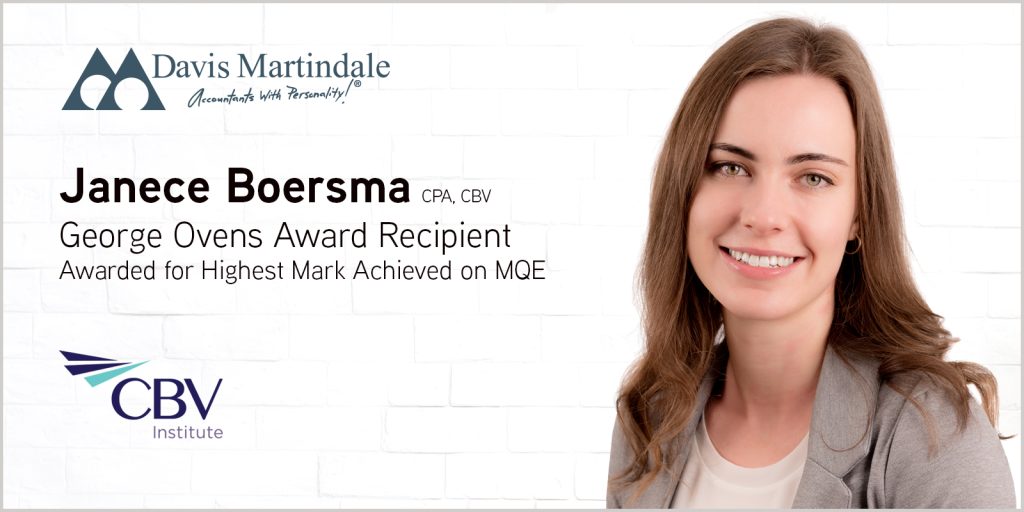 Janece Boersma | Valuation & Litigation Associate | George Ovens Award Recipient 2021